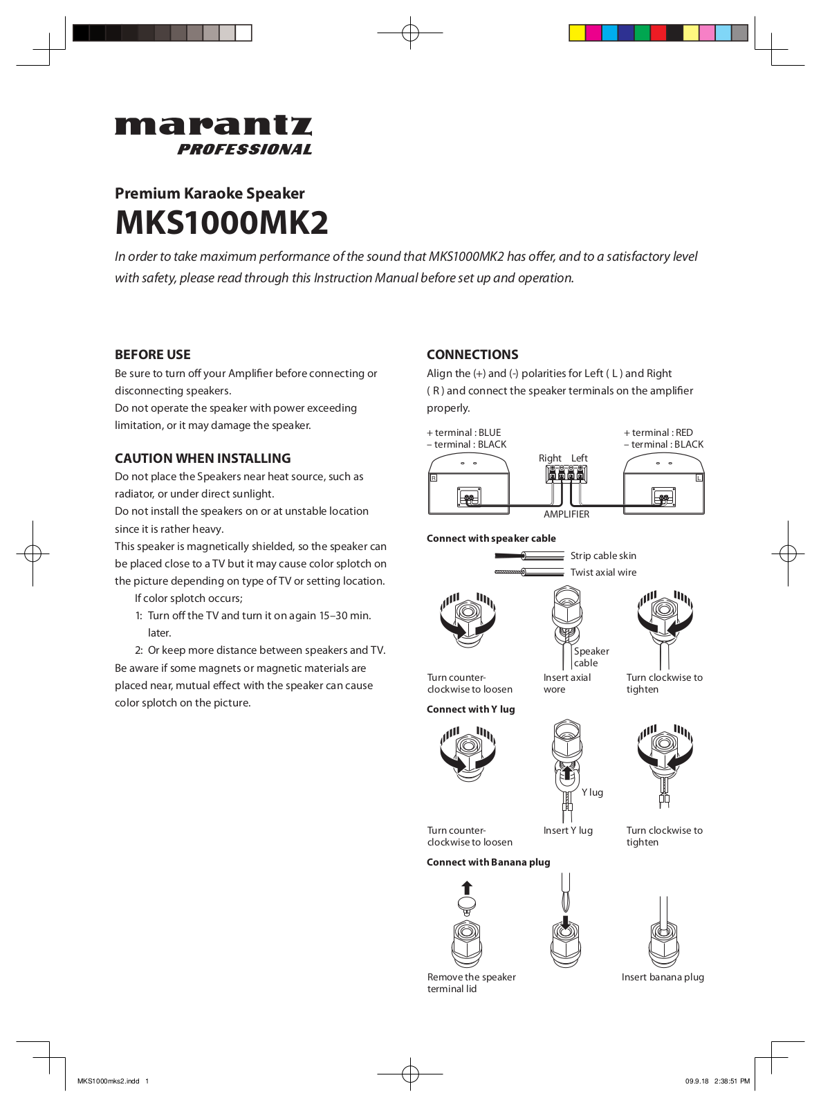 Marantz MKS1000MK2 user guide