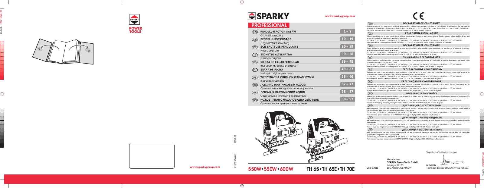 Sparky TH 65E User Manual