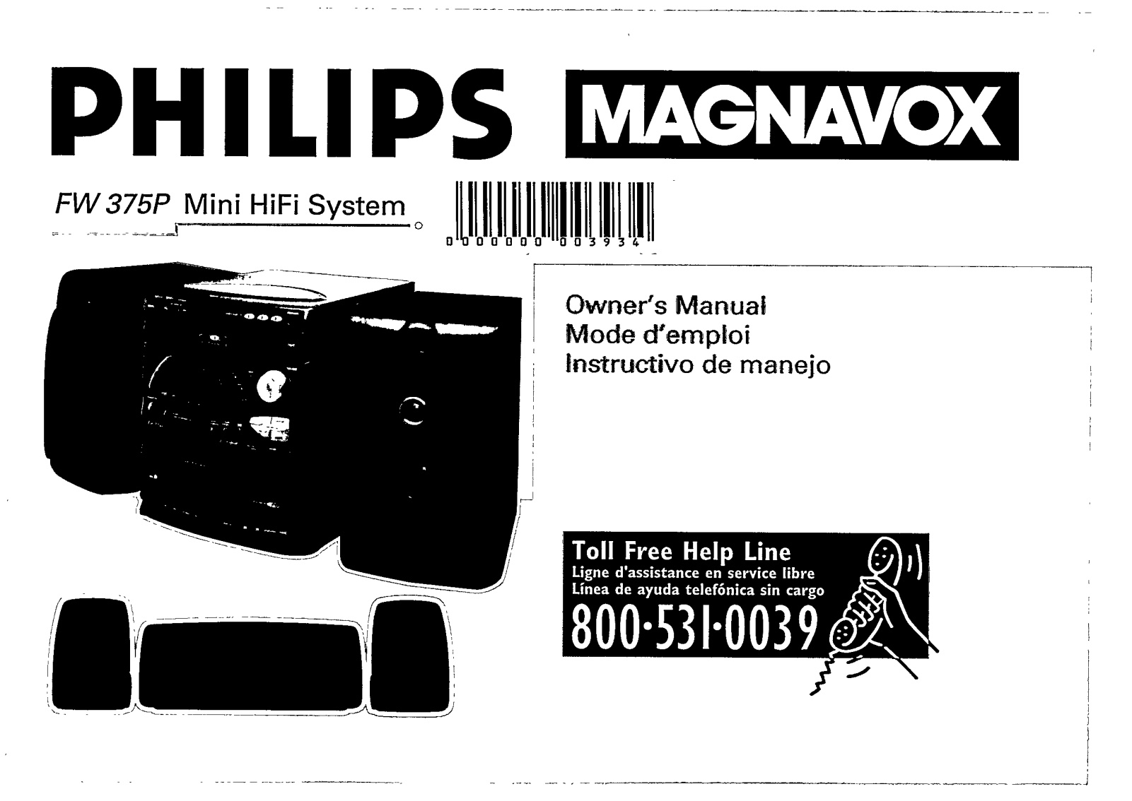 Philips FW375P/37, FW375P/22, FW375P/22G User Manual