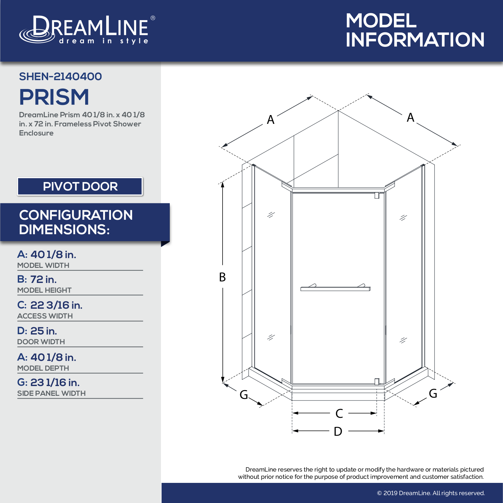 DreamLine DLN11421 Specifications - ManualMachine.com