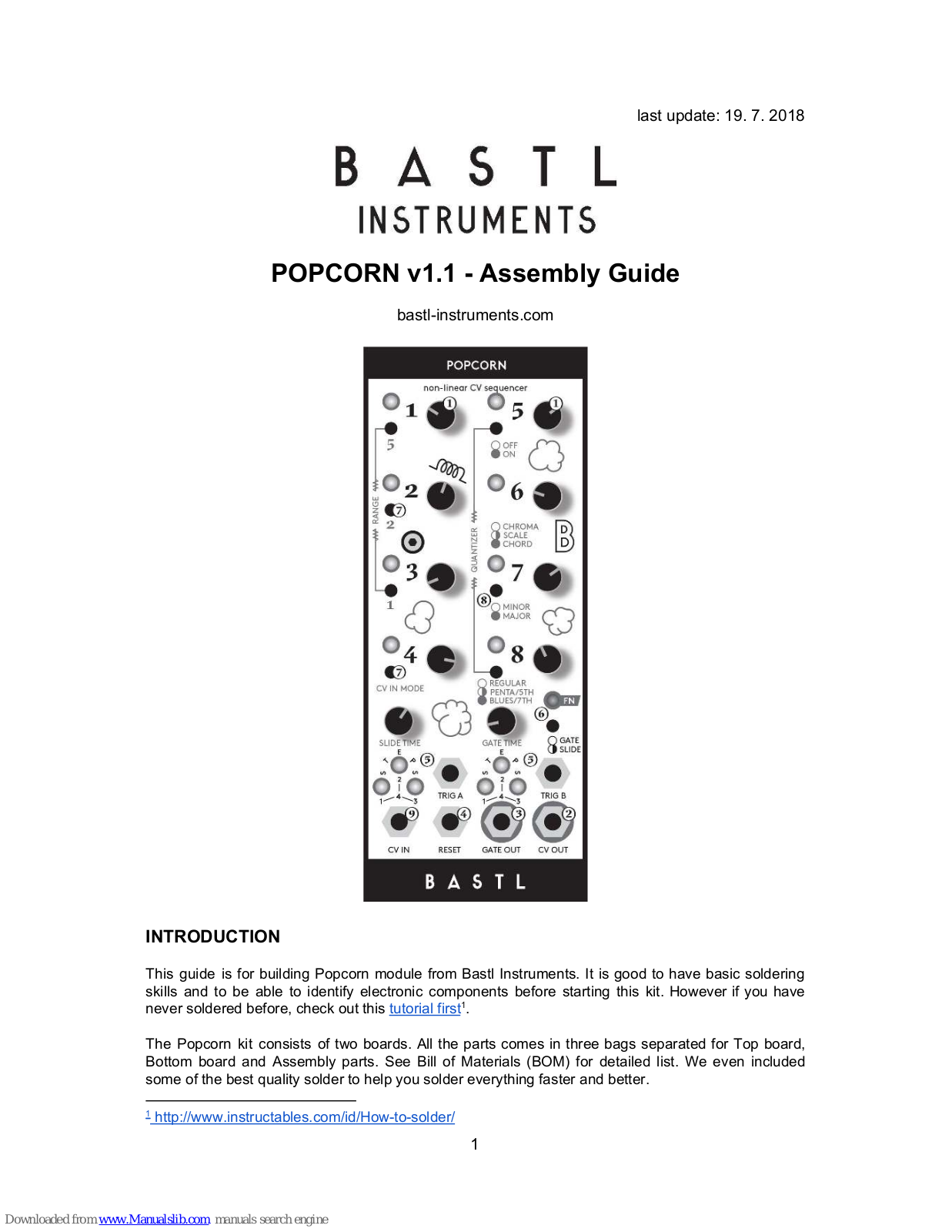 Bastl Instruments POPCORN v1.1 Assembly Manual - ManualMachine.com