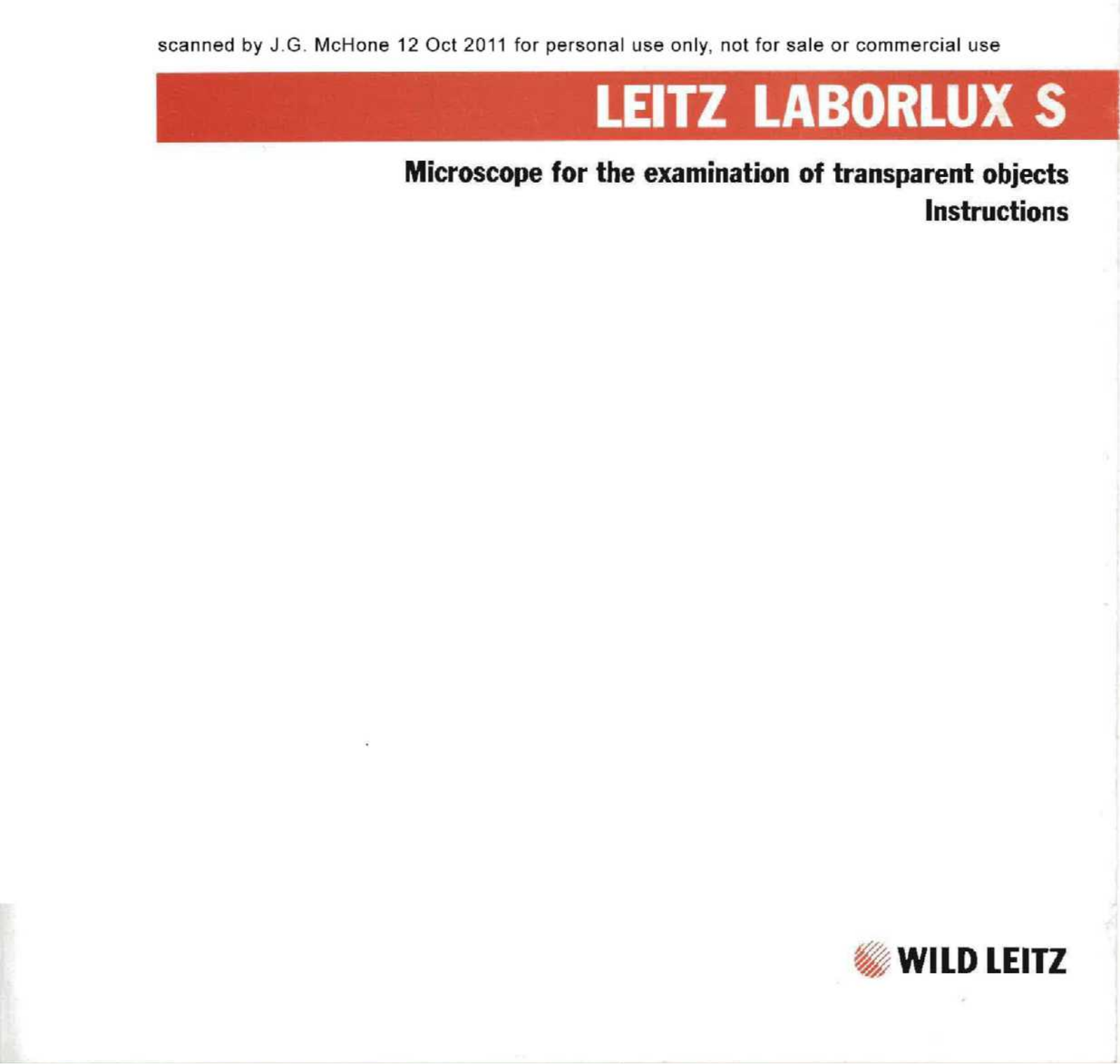 Leitz Laborlux S User manual - ManualMachine.com
