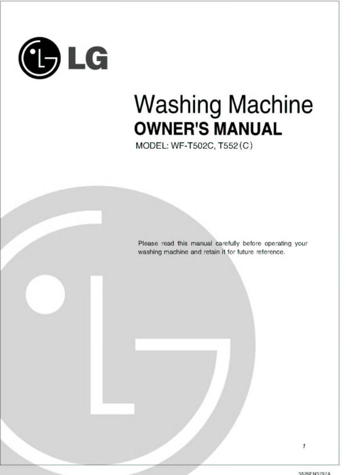 LG WF-7773TTP Owner’s Manual