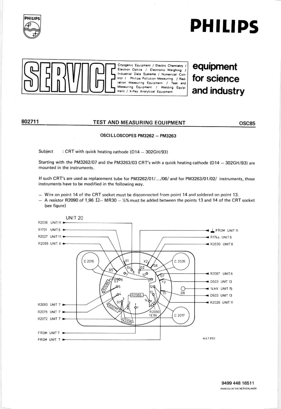 Philips PM3263, PM3262 Service Manual