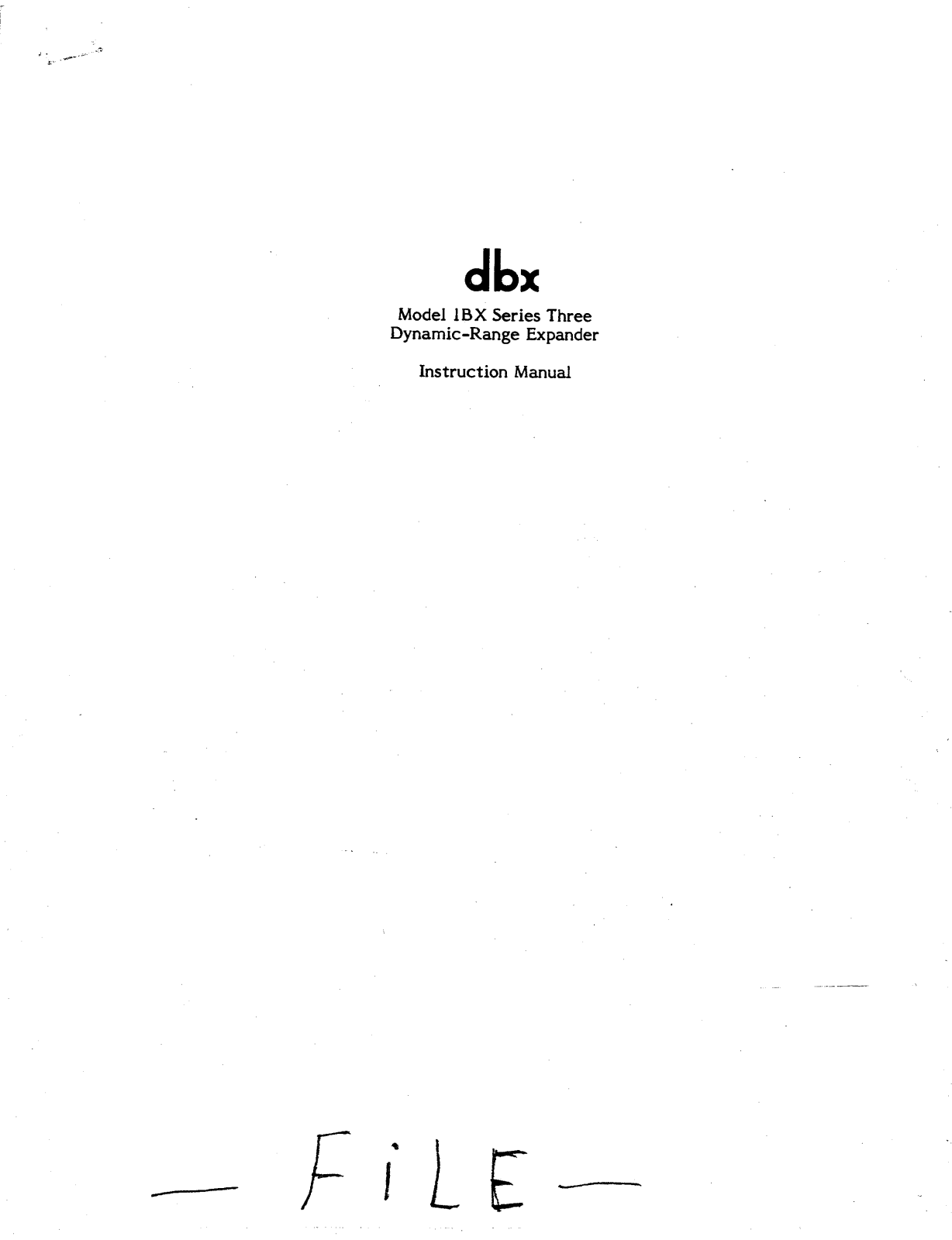 dbx 1BX Instruction Manual