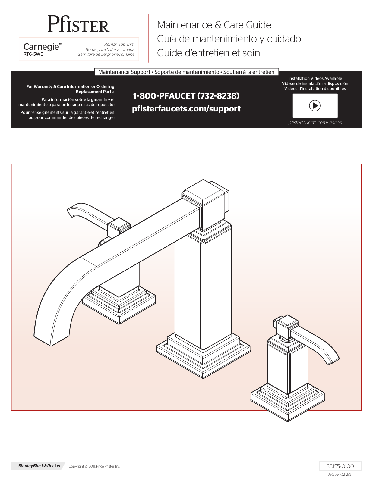 Pfister RT6-5WEK User Manual