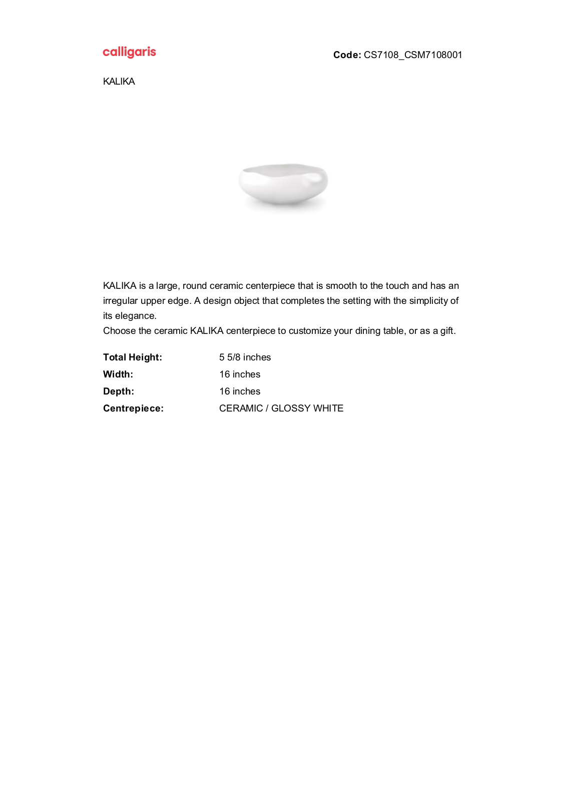 Calligaris GN2466 Specifications - ManualMachine.com