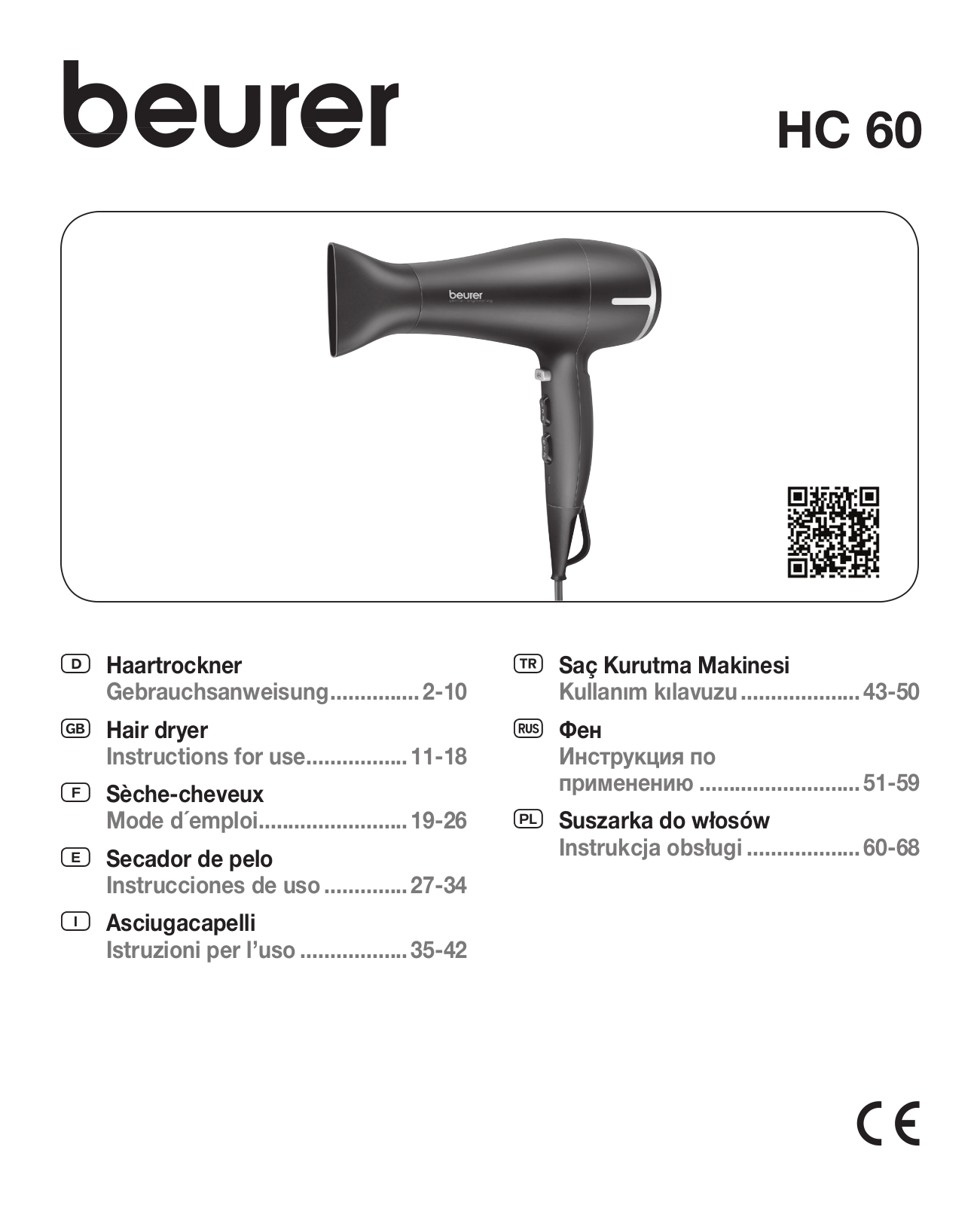 Beurer HC60 User Manual