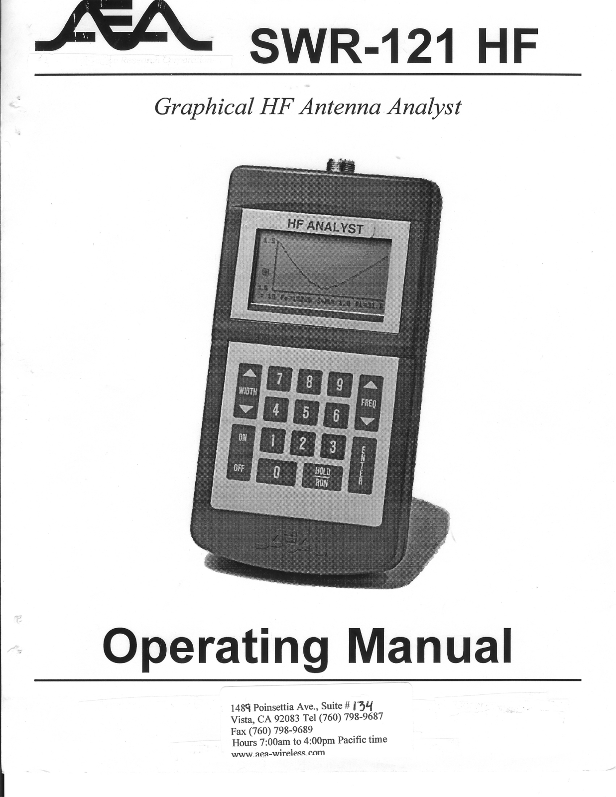 AEA SWR-121 User guide - ManualMachine.com