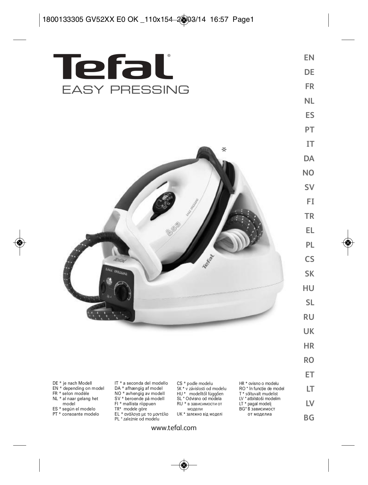 Tefal GV5246 User manual