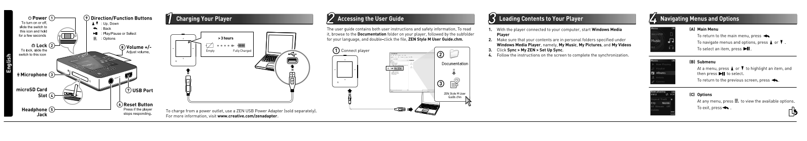 Creative Zen Style M100, Zen Style M300 Quick Start Guide