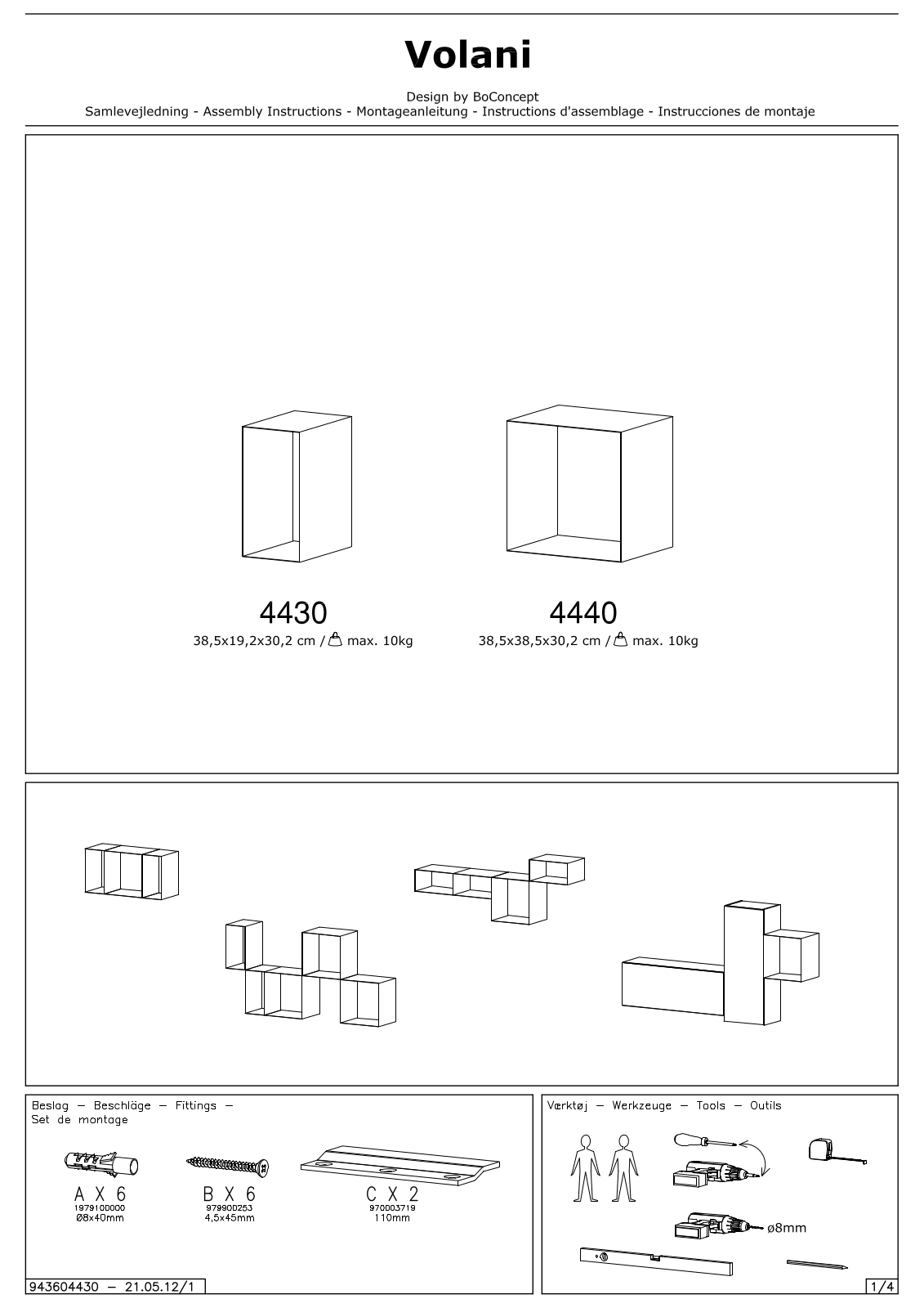 BoConcept 4430, 4440 Assembly Instruction