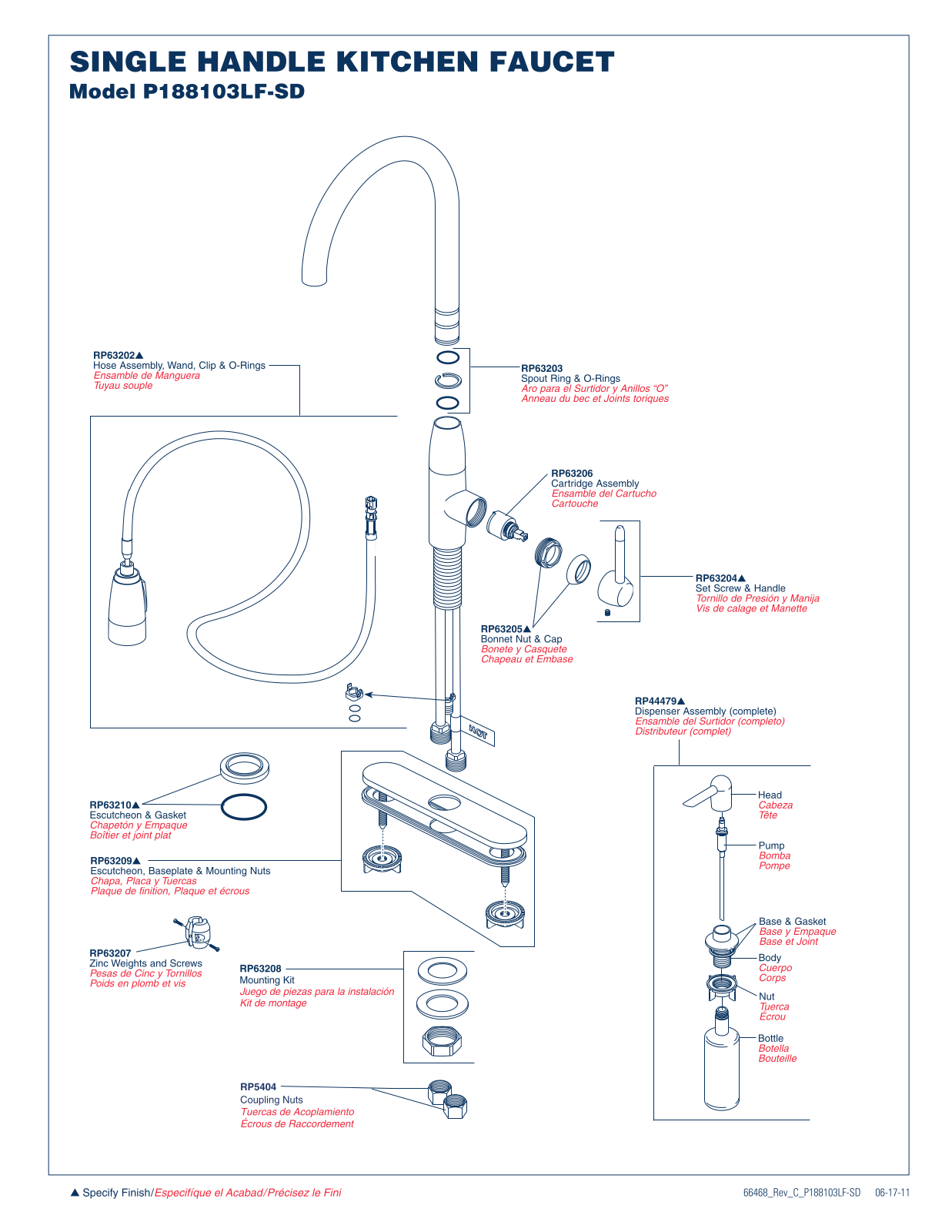 Peerless Faucets PEY1008 Exploded Parts - ManualMachine.com