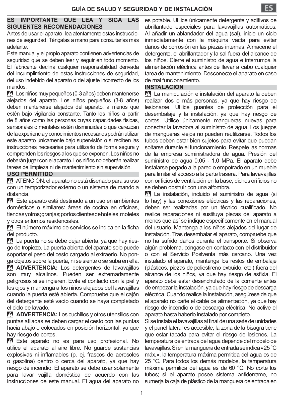 WHIRLPOOL WBC 3C26 B Health Safety & Environmental