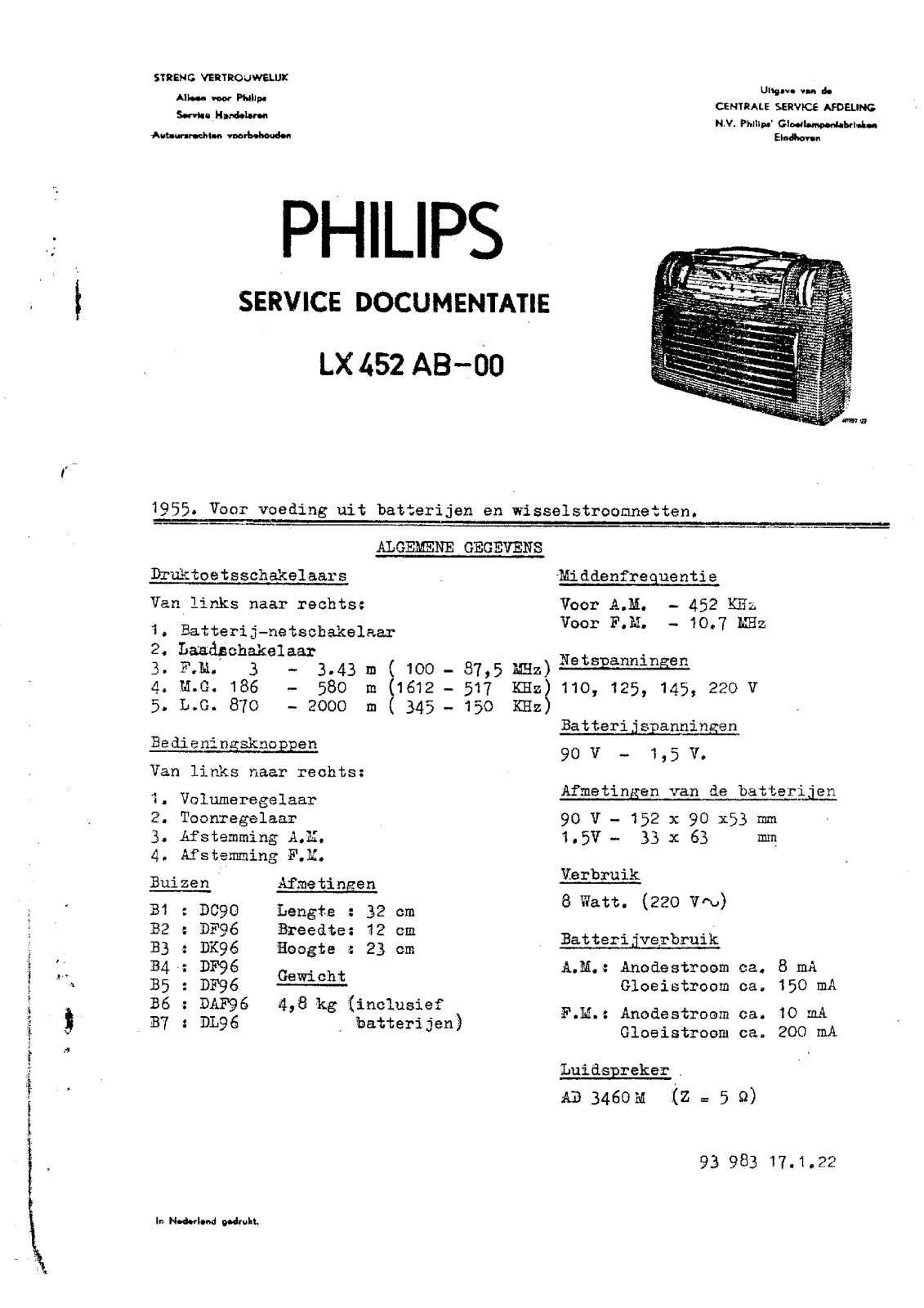 Philips LX-452-AB Service Manual