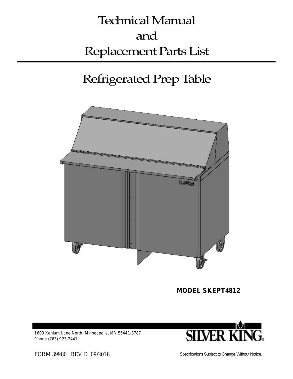 Silver King SKEPT4812 Operators Manual