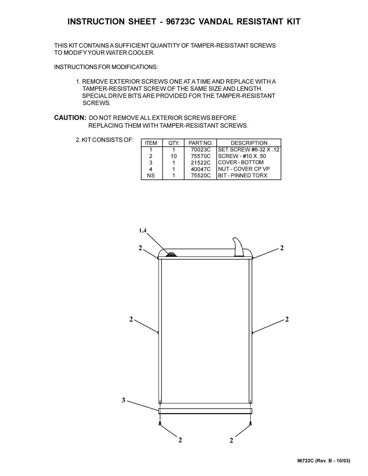 Elkay 96723C Installation  Manual