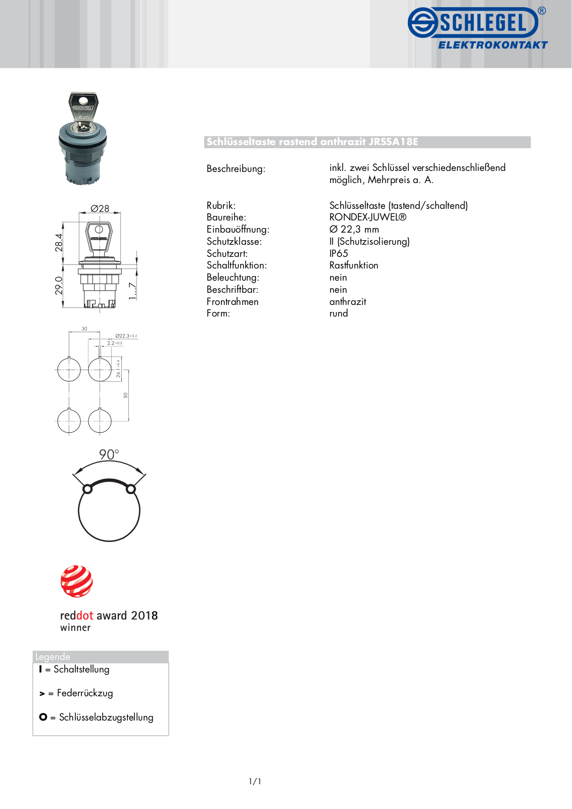 SCHLEGEL JRSSA18E Datasheet - ManualMachine.com