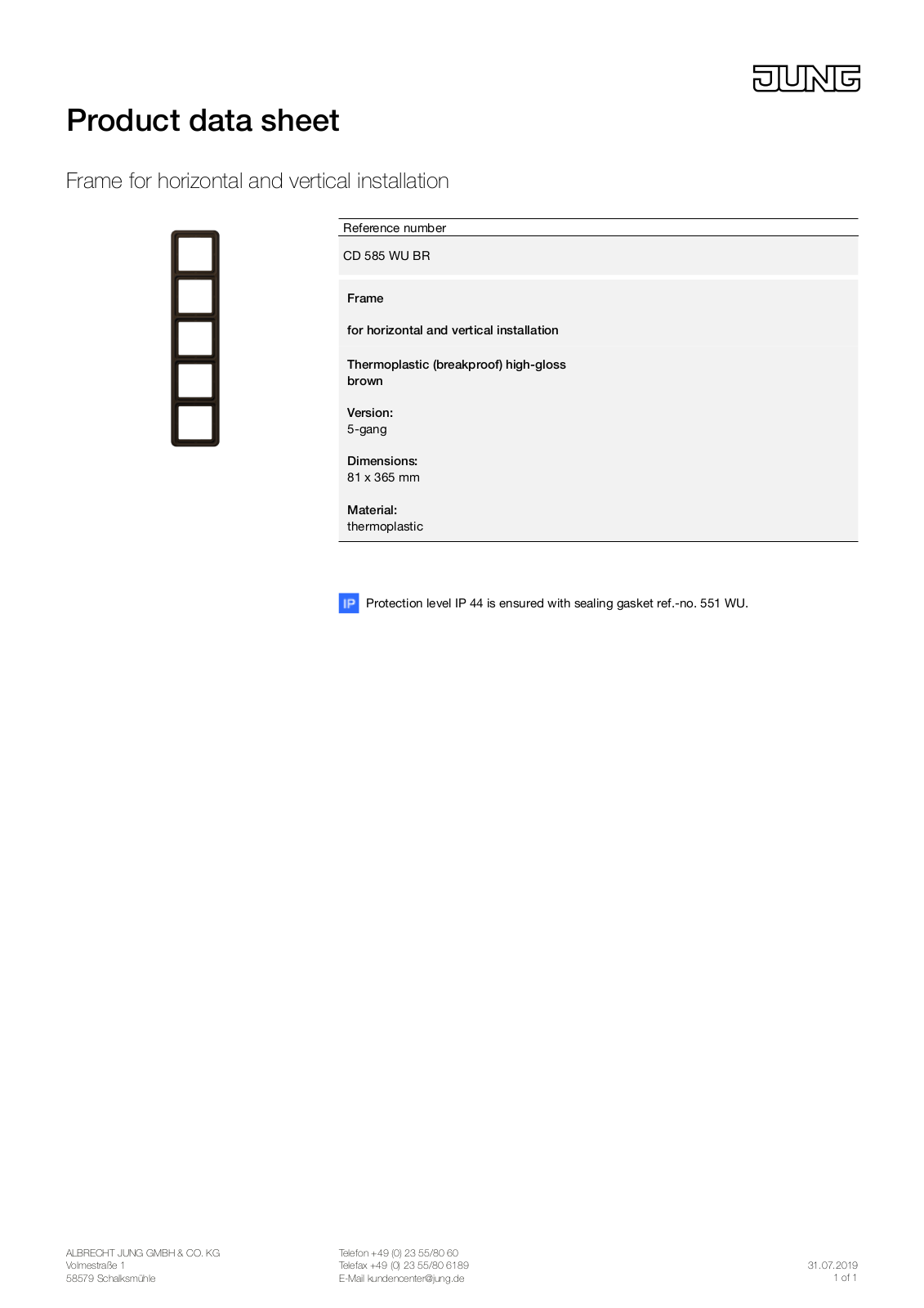 Jung CD 585 WU BR User Manual