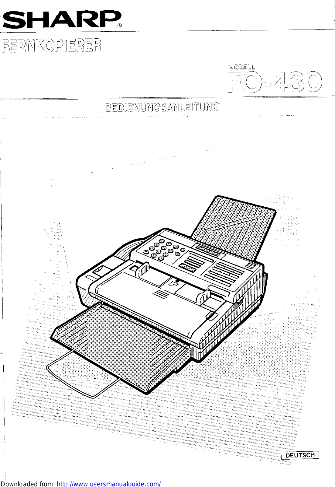 SHARP FO-430 User Manual