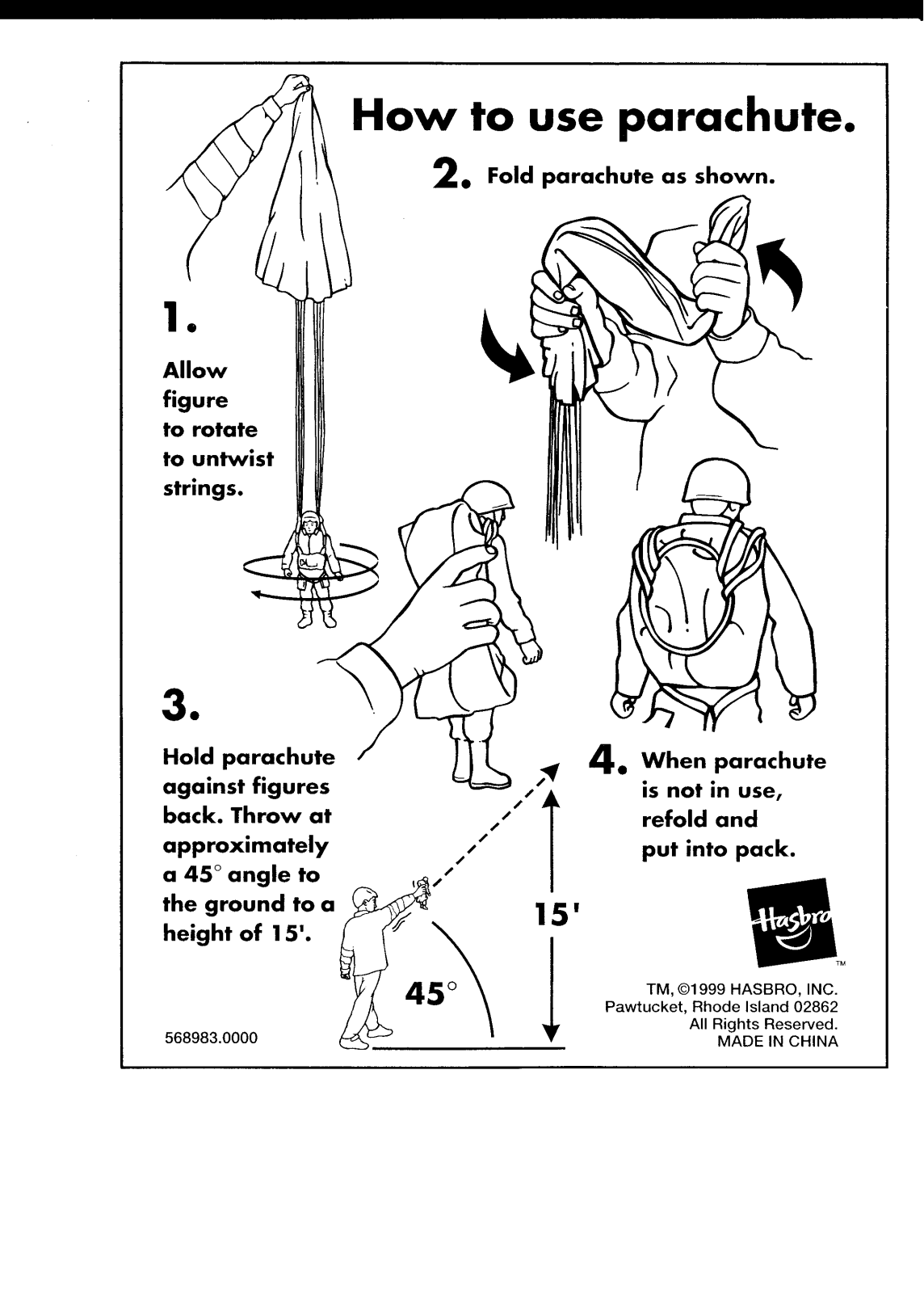 HASBRO GIJoe Airbourne Normandy-How to Use Parachute User Manual