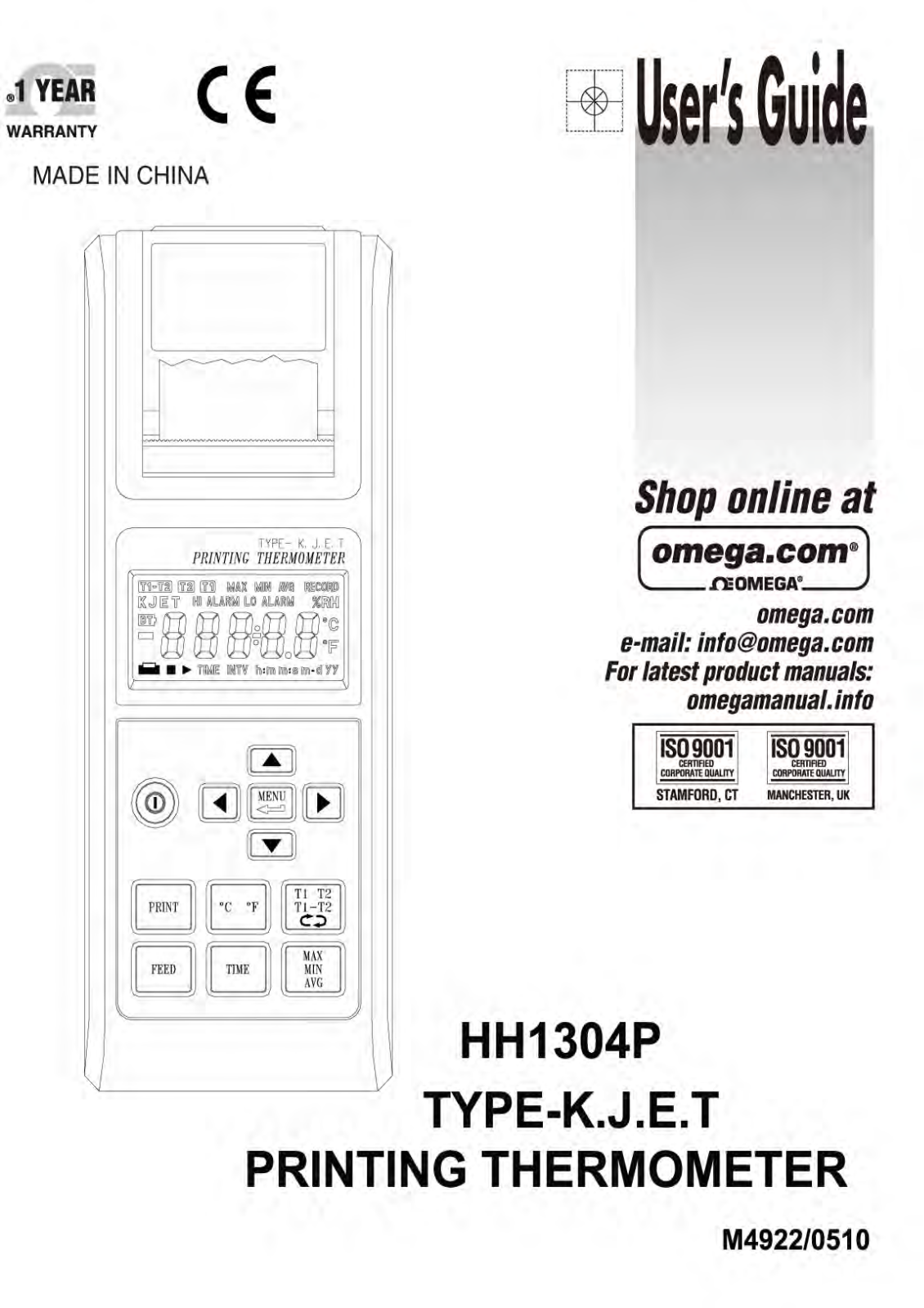 Omega HH1304P User guide - ManualMachine.com