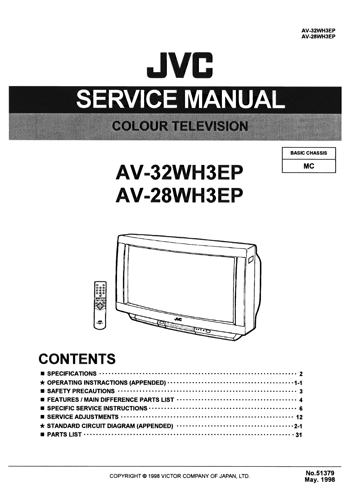 JVC AV-32WH3EP Schematic