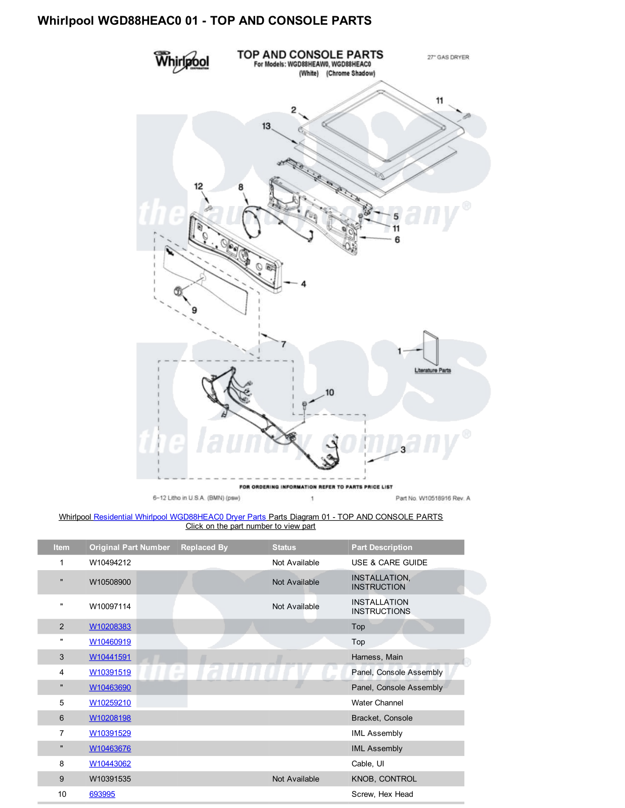 Whirlpool WGD88HEAC0 Parts Diagram