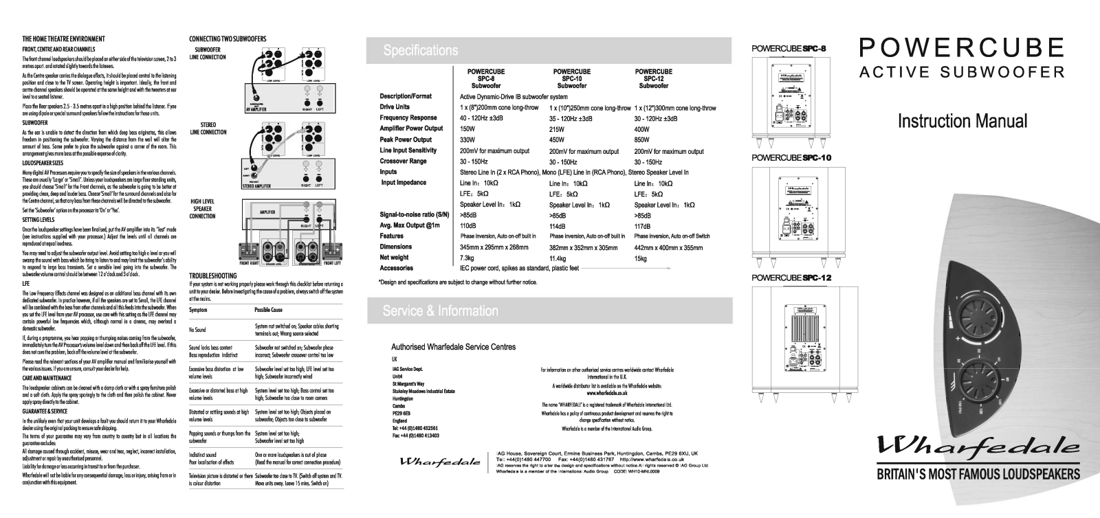 Wharfedale SPC-8 User's Manual