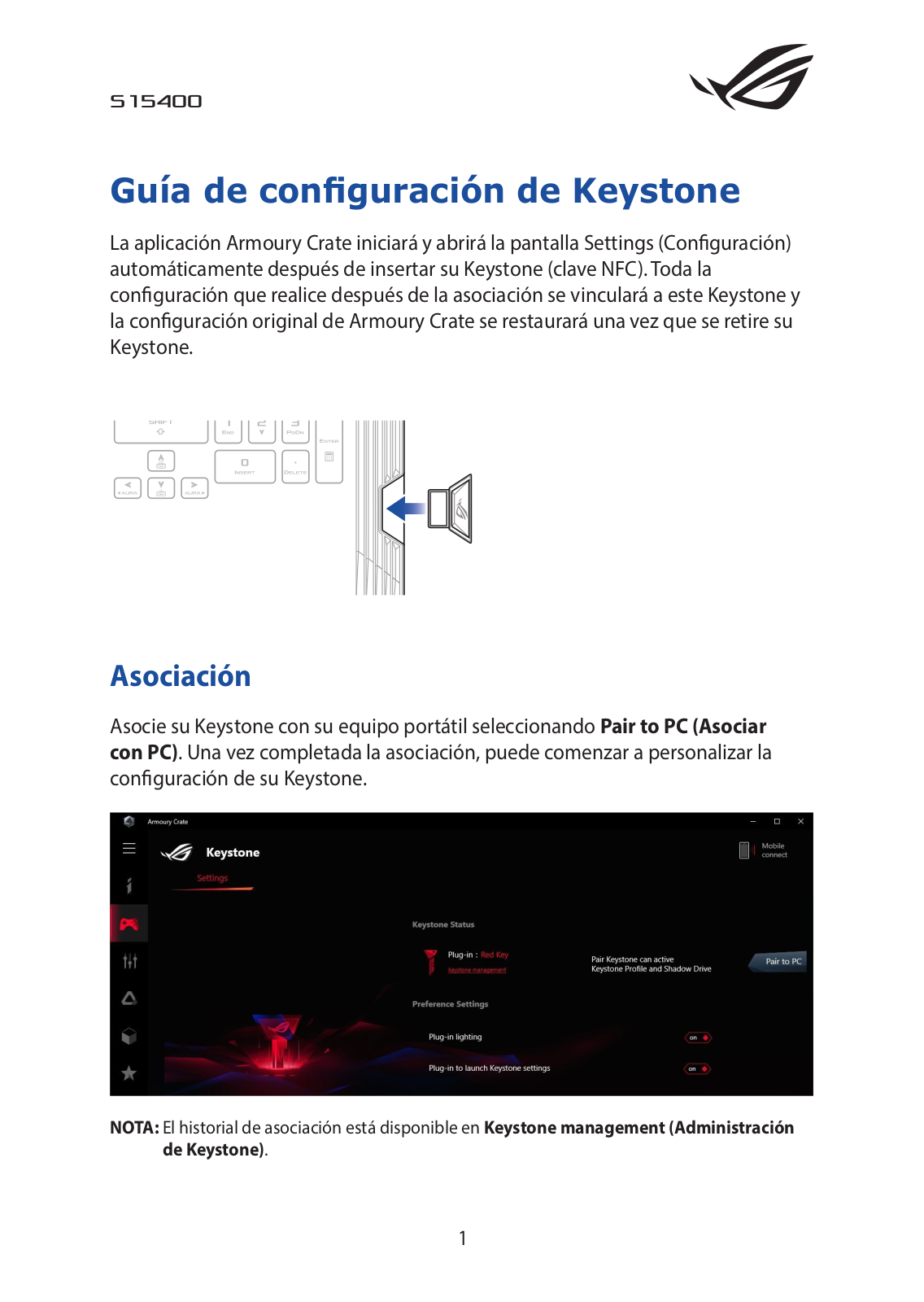 Asus G731GW, Strix G, Strix Hero III, Strix SCAR III Keystone Setup Quick Guide