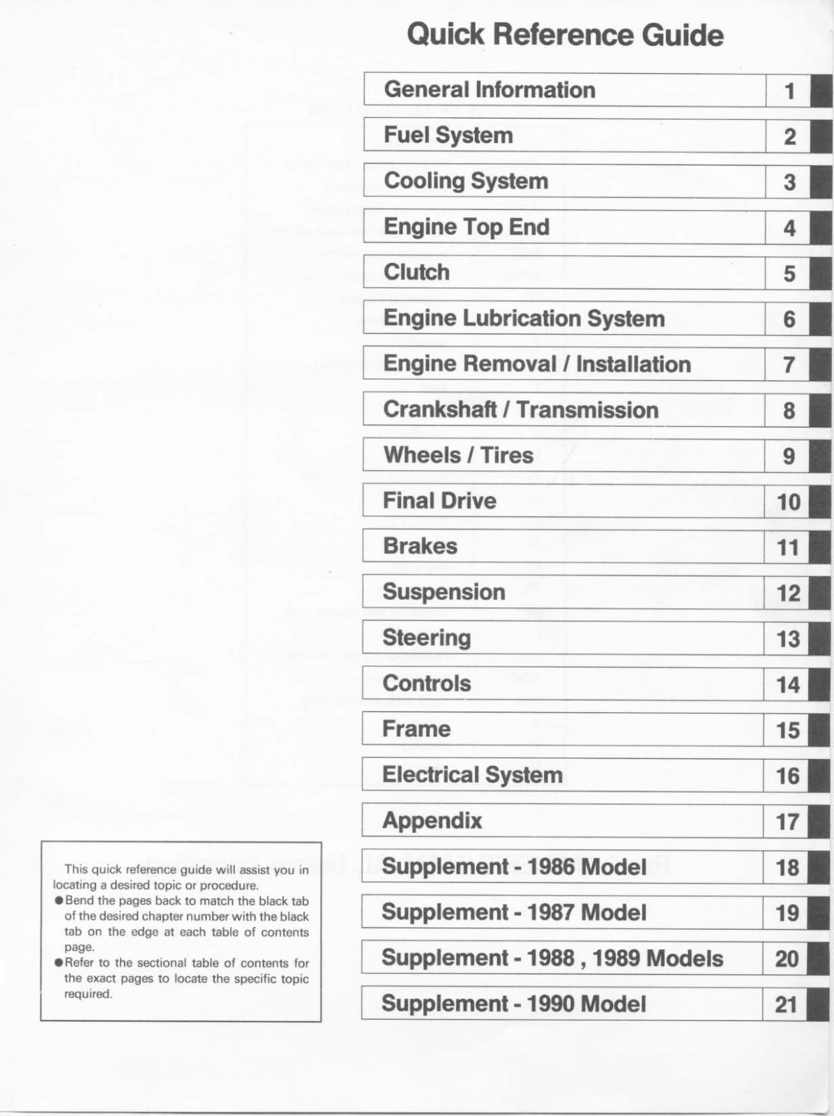 Kawasaki GPZ900R (1984-1990) User Manual
