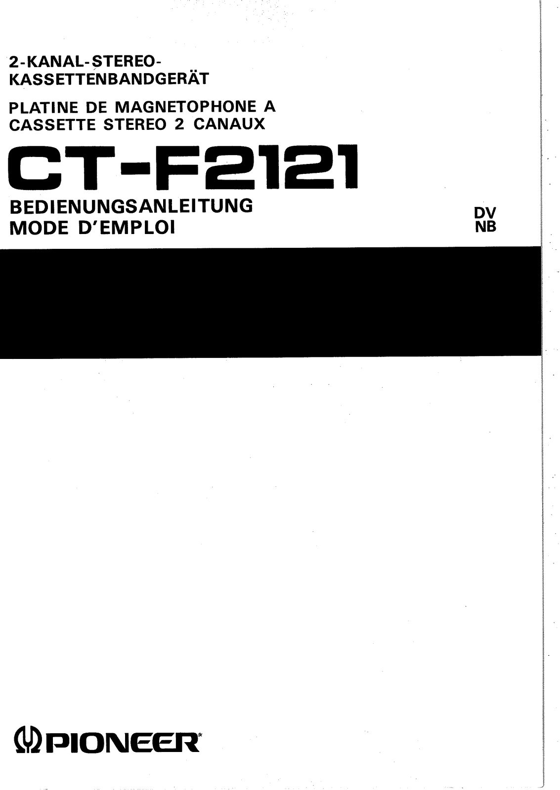 Pioneer CT-F2121 User Manual