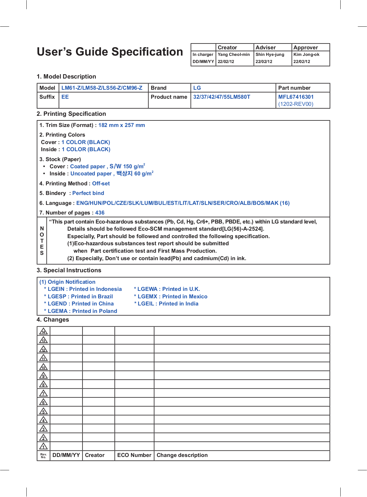 Lg 42LM615S, 32LM611S, 37LM611S, 55LM615S, 47LM615S User Manual