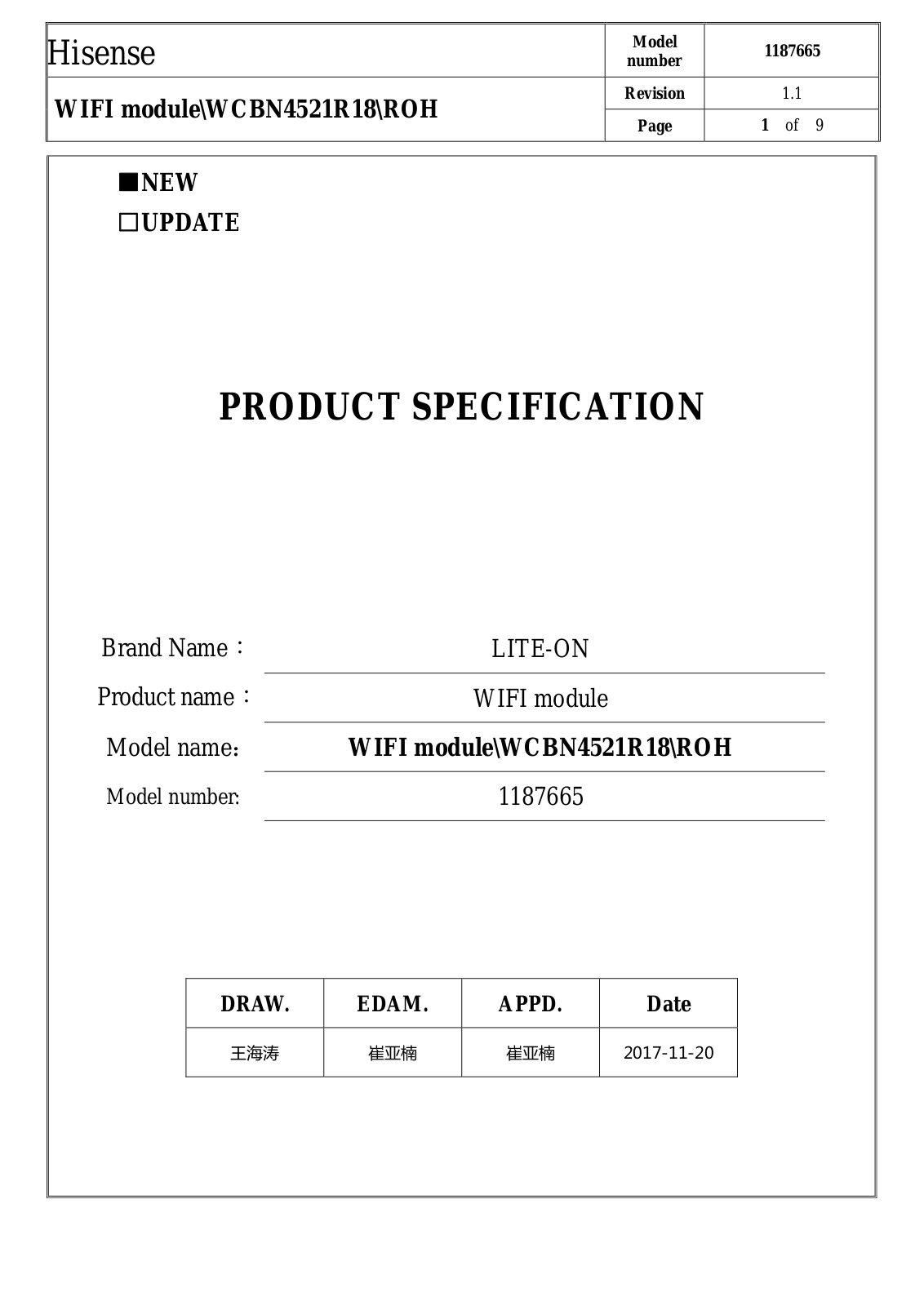 LITE ON TECHNOLOGY WCBN4521R18 User Manual