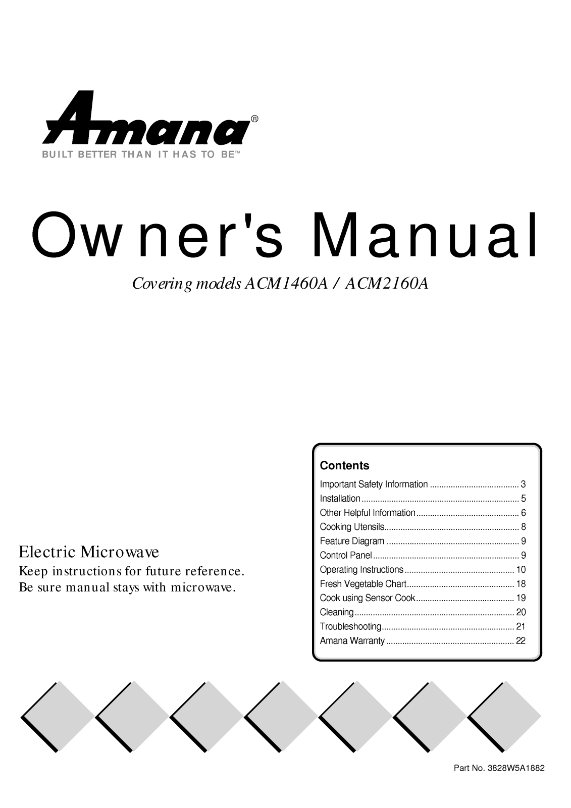 LG ACM1460AC, ACM2160AW, ACM2160AC, ACM1460AW, ACM1460AB User Manual