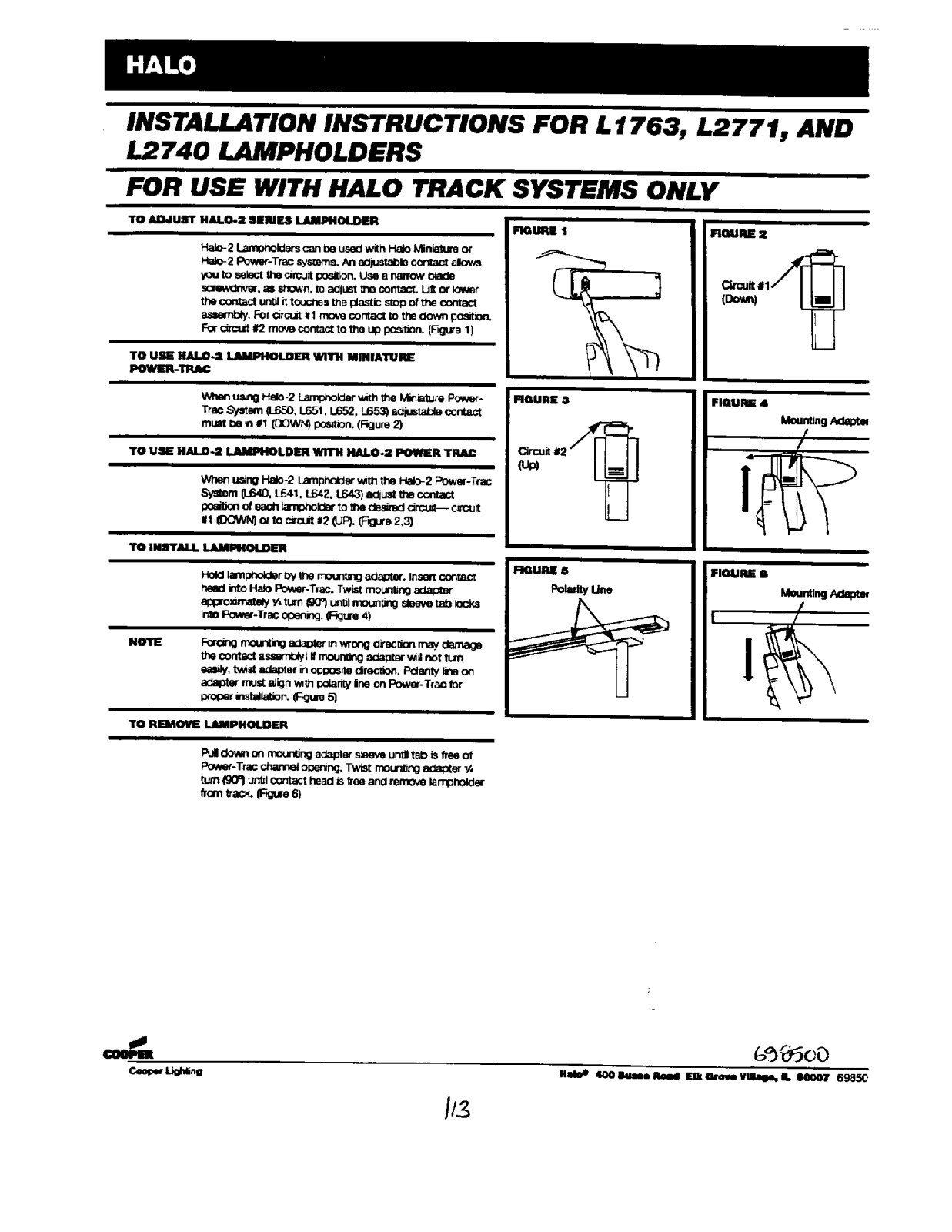 Cooper Lighting L2740 User Manual