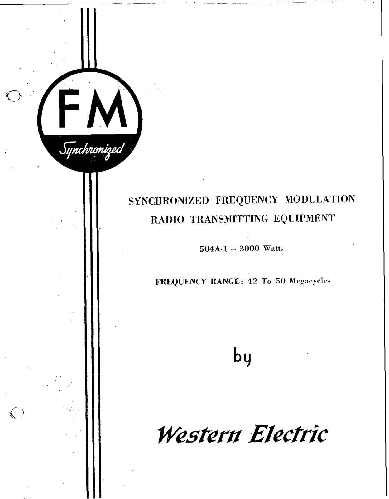 Western Electric 504-A Owners manual