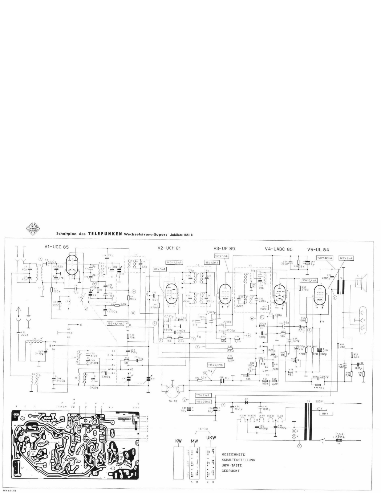 Telefunken Jubilate-1651-K Schematic