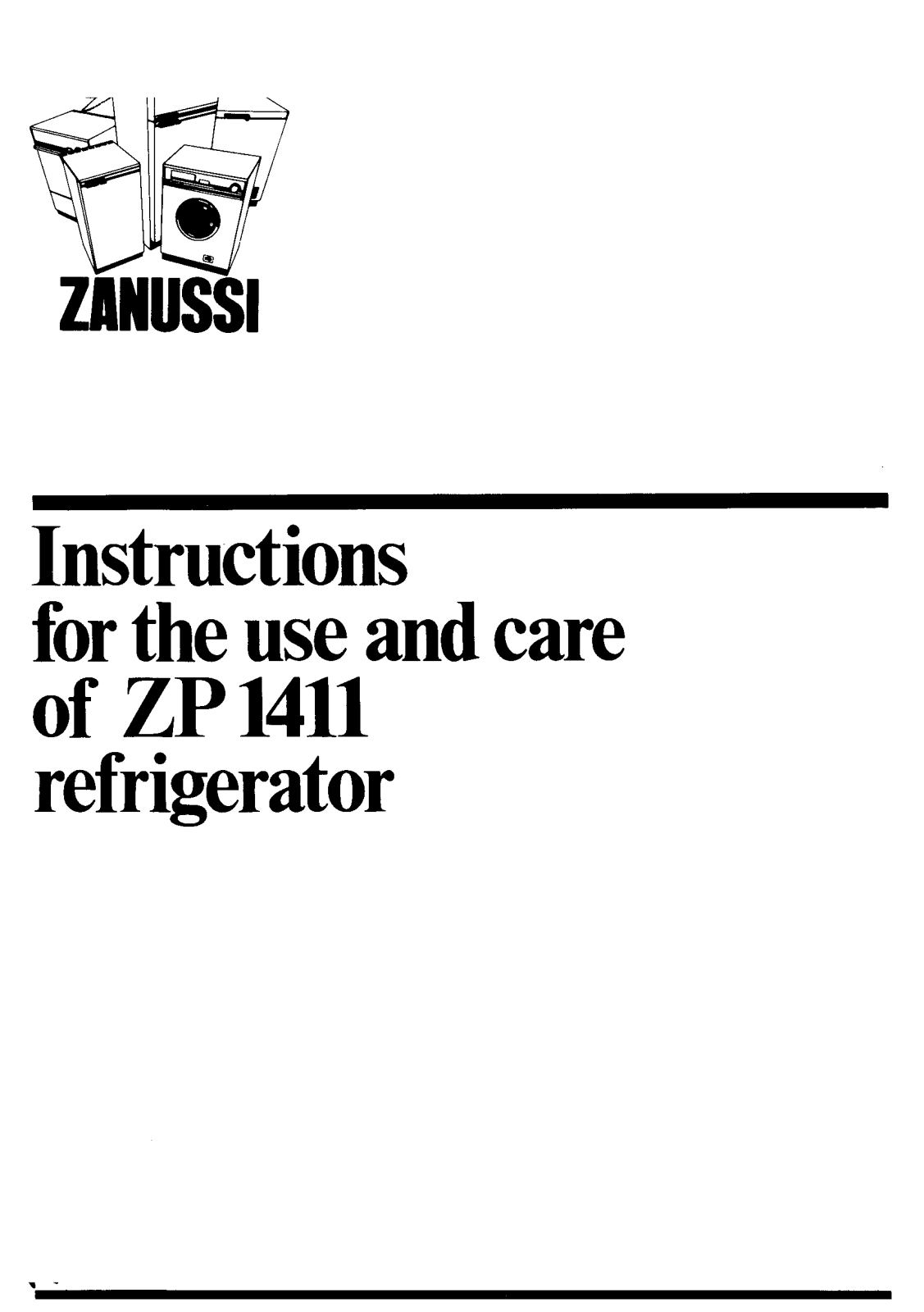 Zanussi ZP1411 User Manual