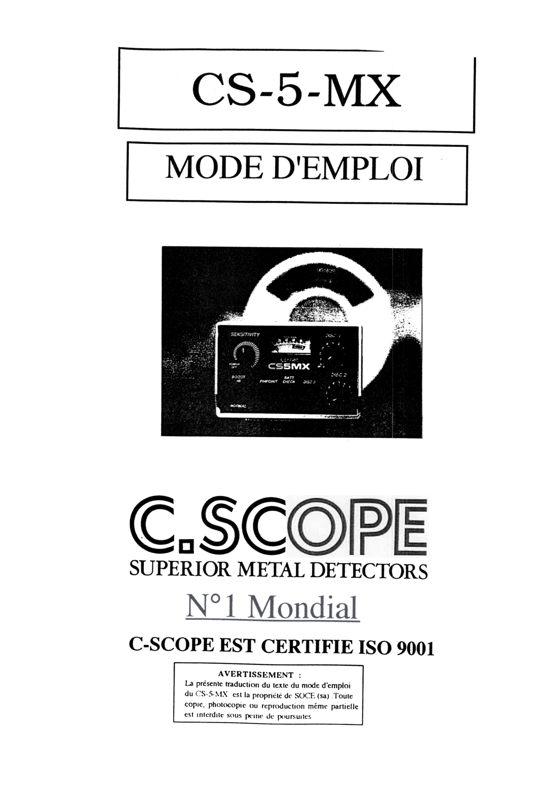 C-SCOPE CS 5 MX User Manual - ManualMachine.com