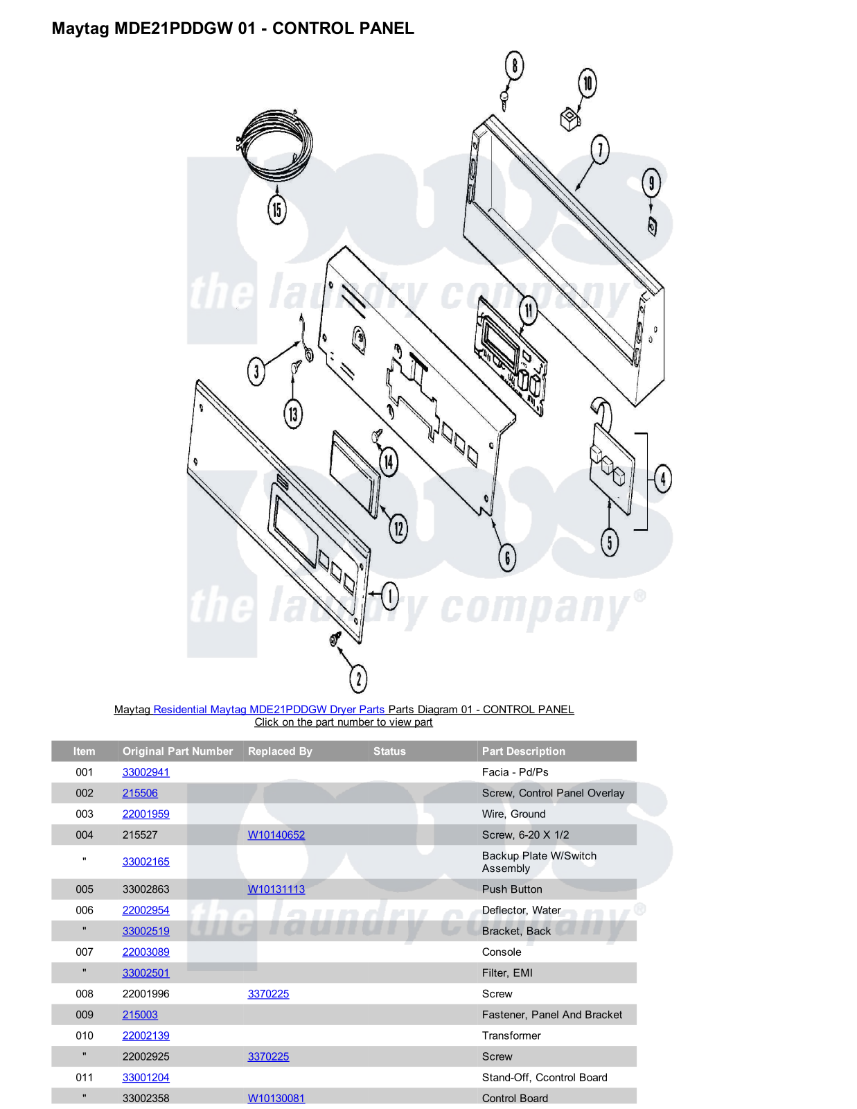 Maytag MDE21PDDGW Parts Diagram