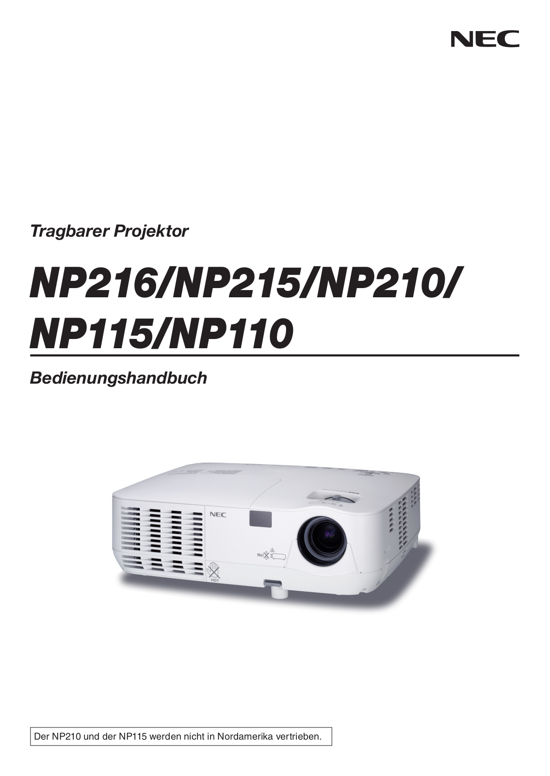 NEC NP216, NP215, NP210, NP115, NP110 User Manual