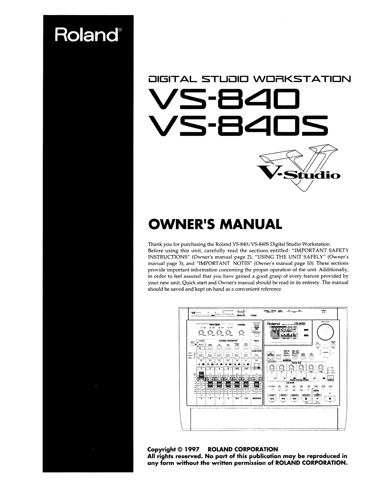 Roland Corporation VS-840 Owner's Manual