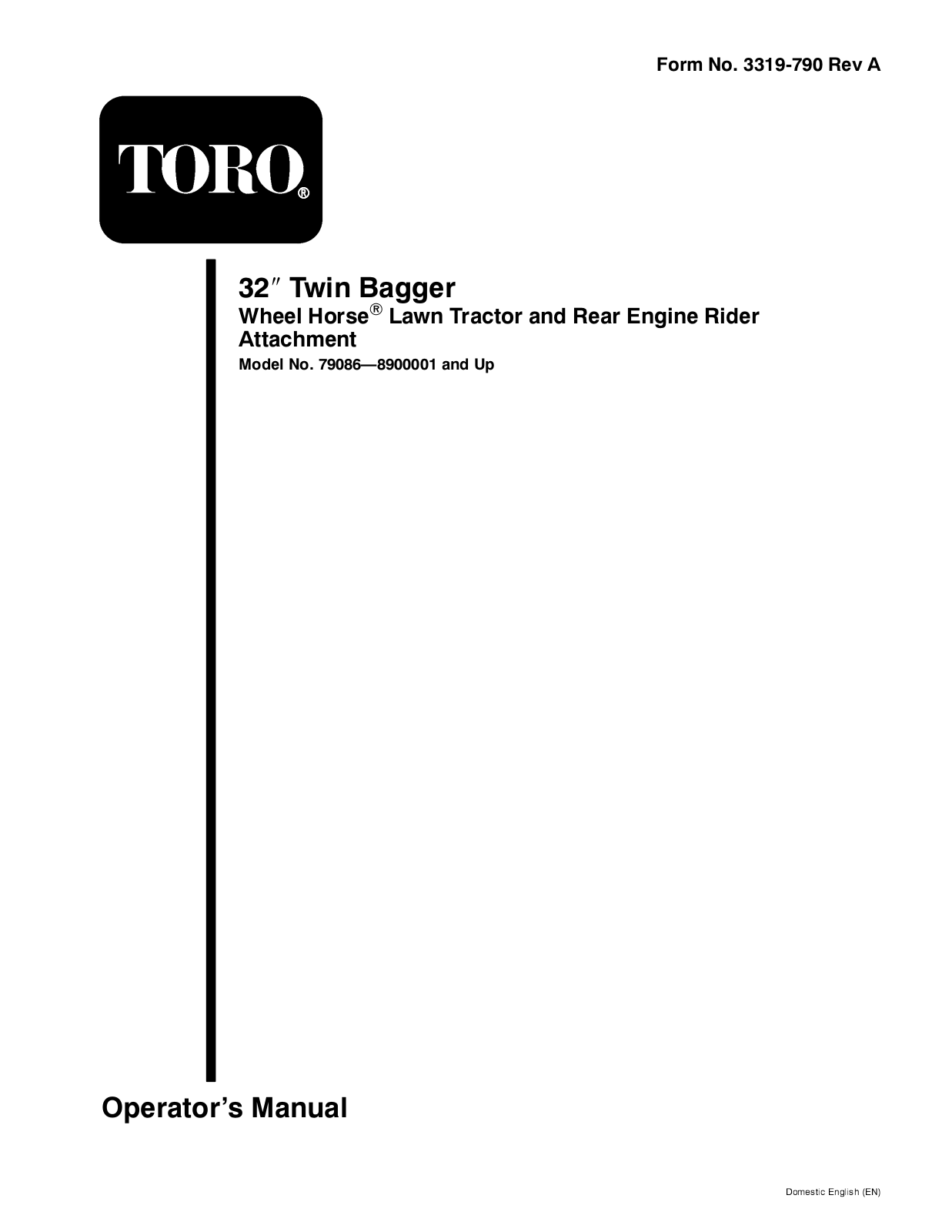 Toro 79086 Operator's Manual