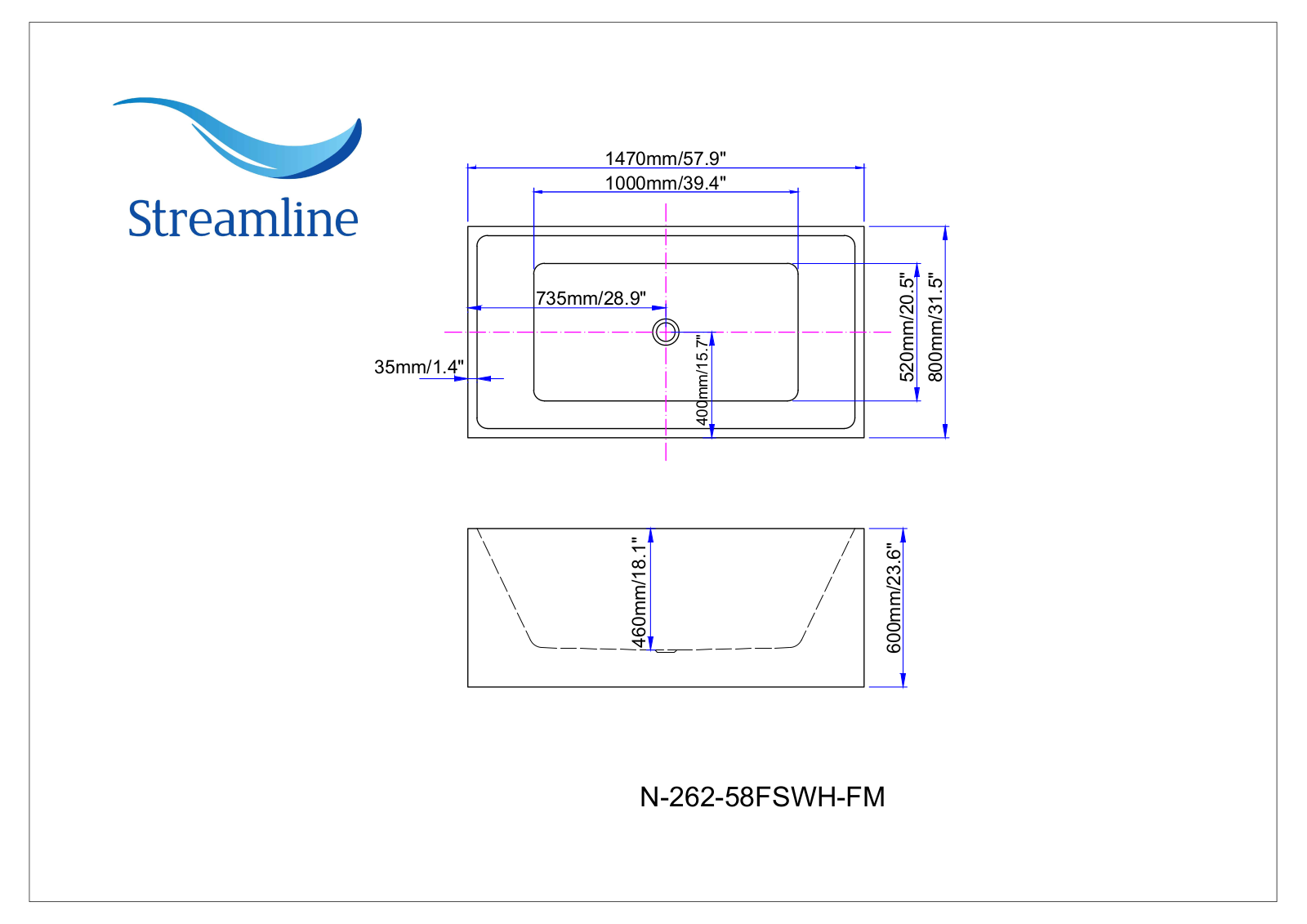 Streamline Bath W000994853 Dimensions - ManualMachine.com