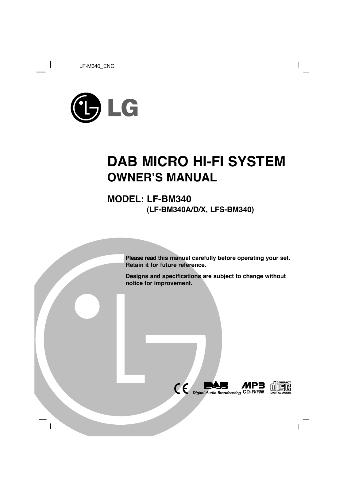 LG LF-BM340D User Manual