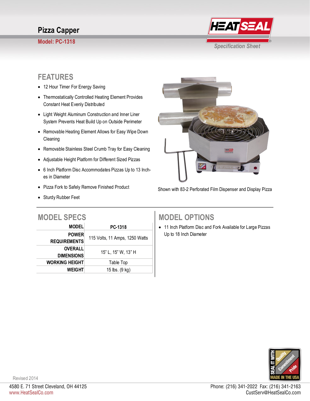 Heat Seal PC-1318 User Manual