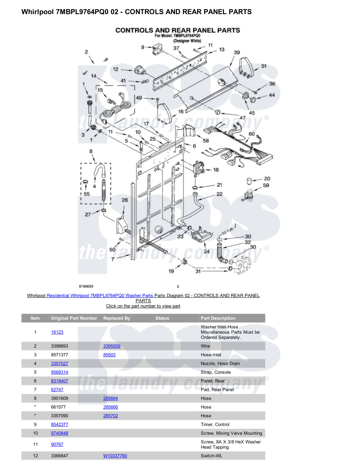 Whirlpool 7MBPL9764PQ0 Parts Diagram