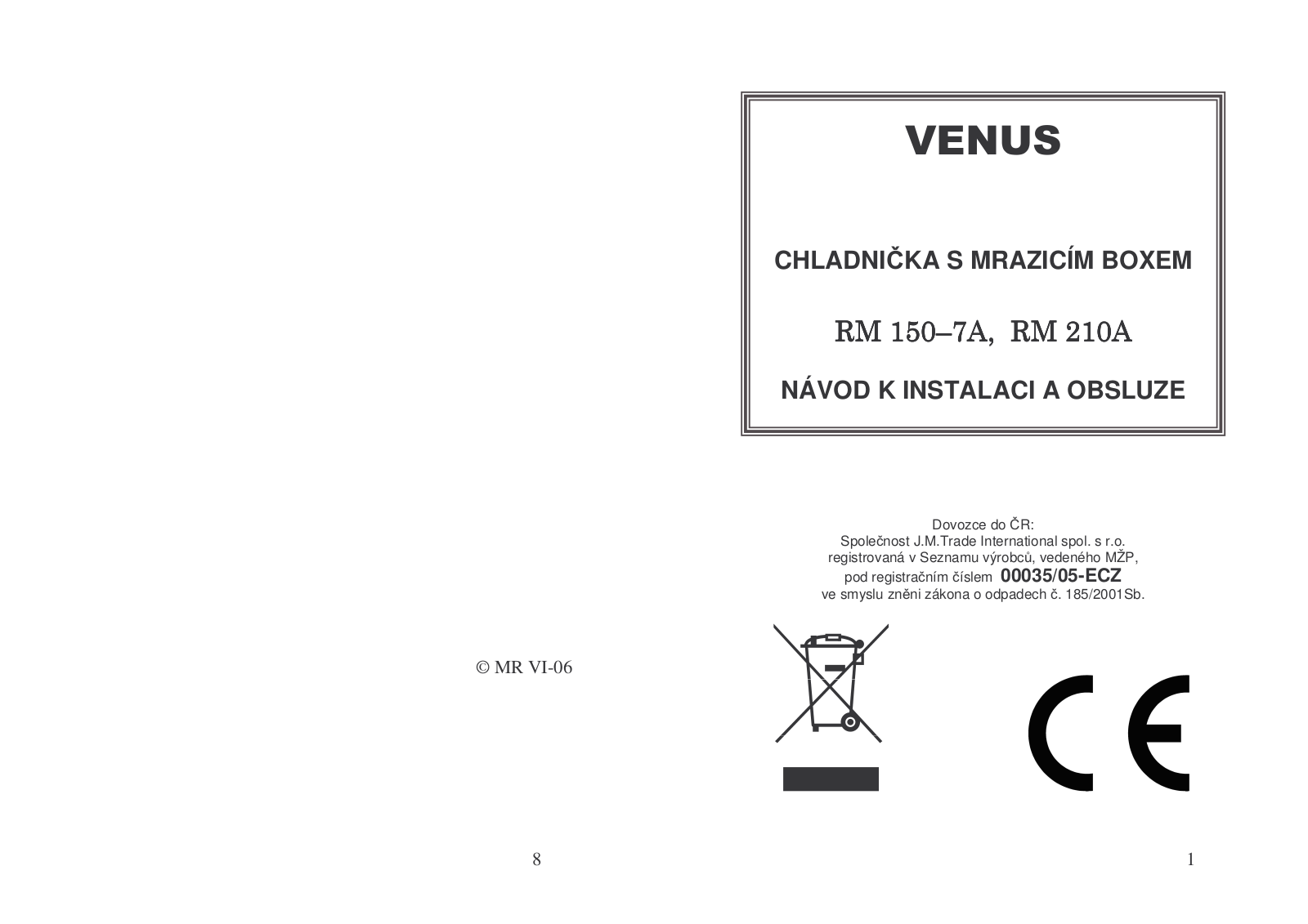 Venus RM150-7A+ User Manual