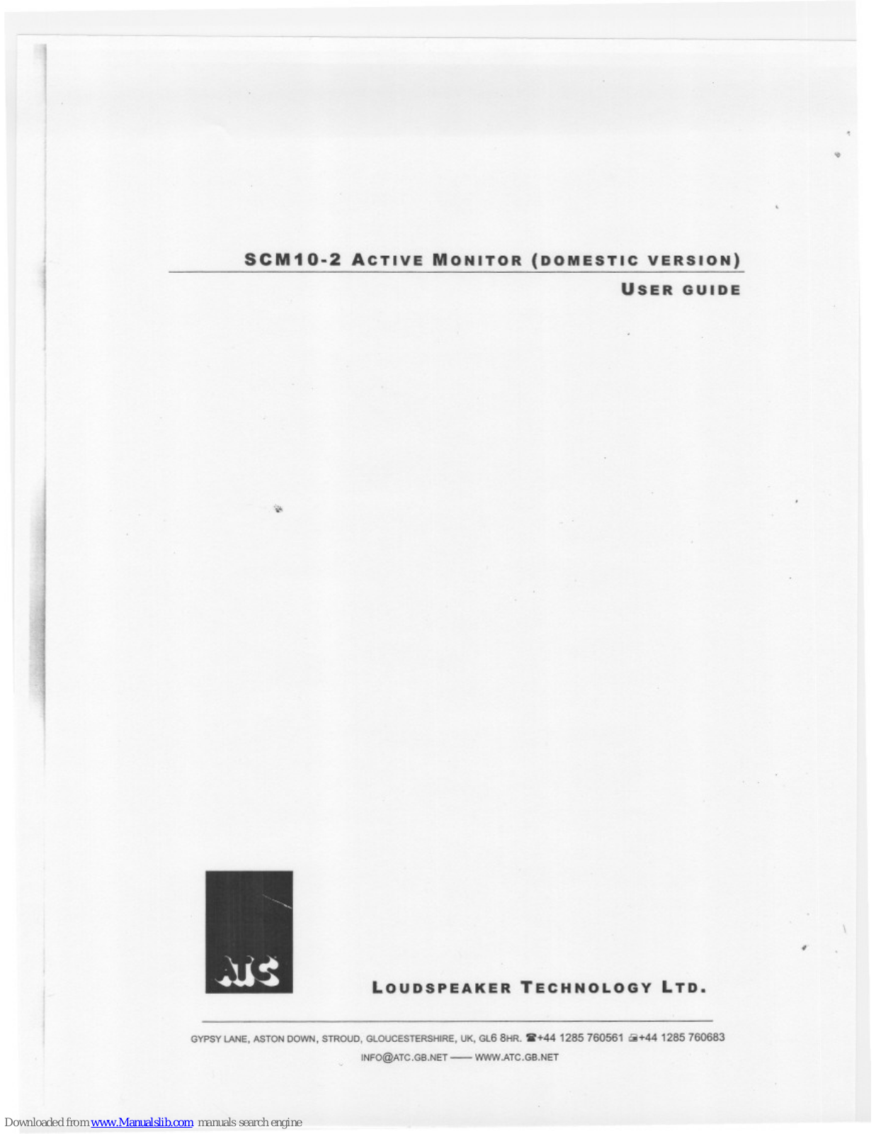 ATC SCM10-2 User Manual